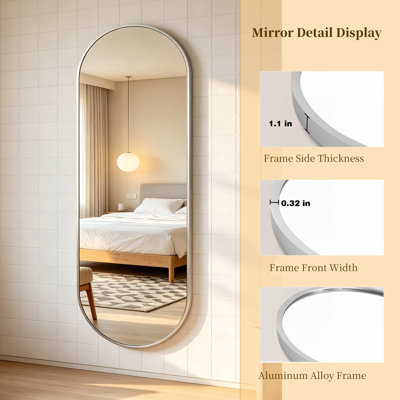 Miroir mural ovale pleine longueur