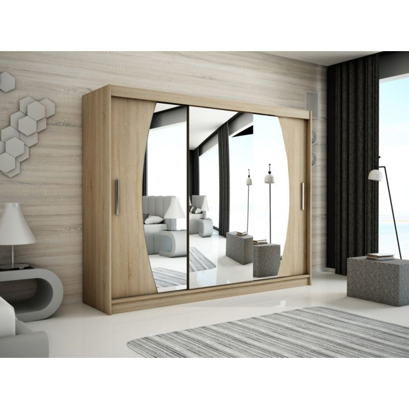 Lauritzen 2 Door Manufactured Wood Wardrobe, Sonoma, 200cm H x 250cm W
