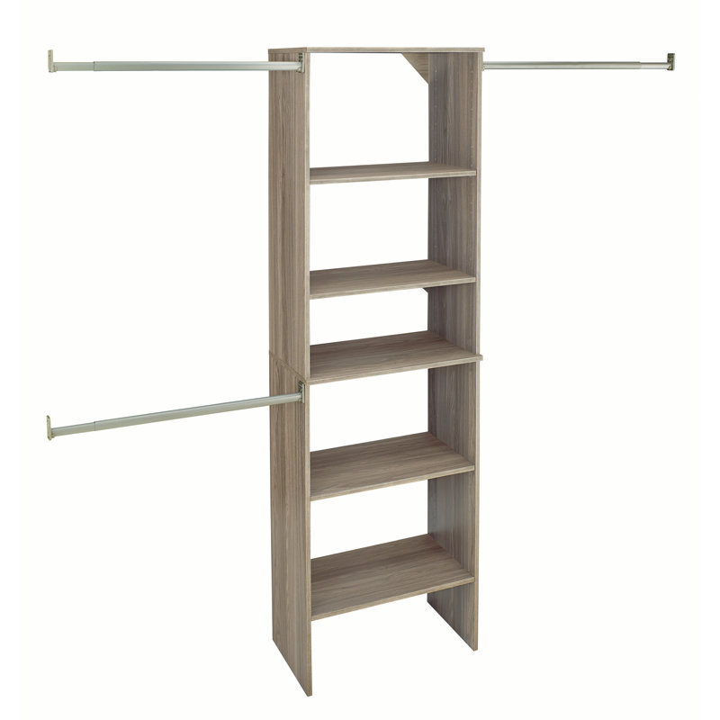 SuiteSymphony 60" W - 120" W Closet System Starter Kit, Natural Gray