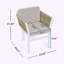 Ensemble de chaises d'extérieur toutes saisons, structure en aluminium blanc avec coussins beiges, capacité de 300 lb pour le patio et le jardin