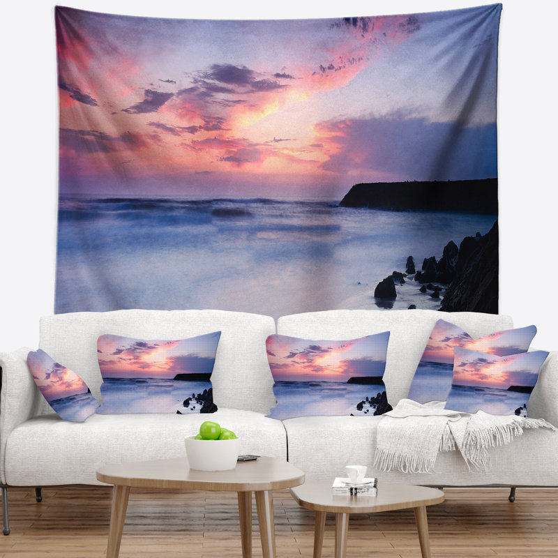 Seashore, tapisserie aux eaux soyeuses autour des roches, H 32 po x l 39 po