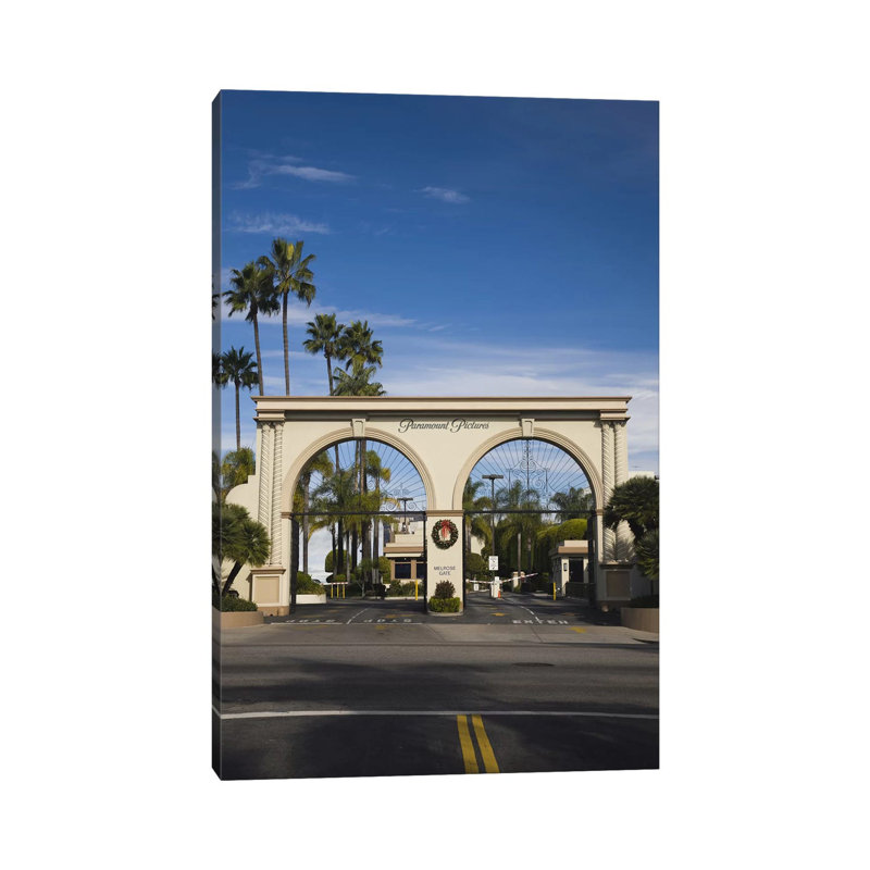 Entrance Gate To A Studio, Paramount Studios, Melrose Avenue, Hollywood, Los Angeles, California, USA by Panoramic Images - Wrapped Canvas Gallery-Wrapped Canvas Giclée