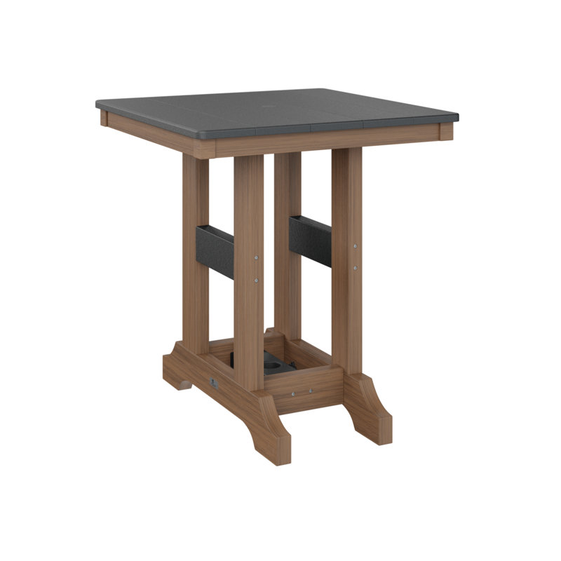 Garden Classic Outdoor Square Dining Table, Antique Mahogany, Black