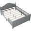 Lit plateforme gris avec tête de lit, garde-corps et grand espace de rangement encombrant gris-129982934-129982936
