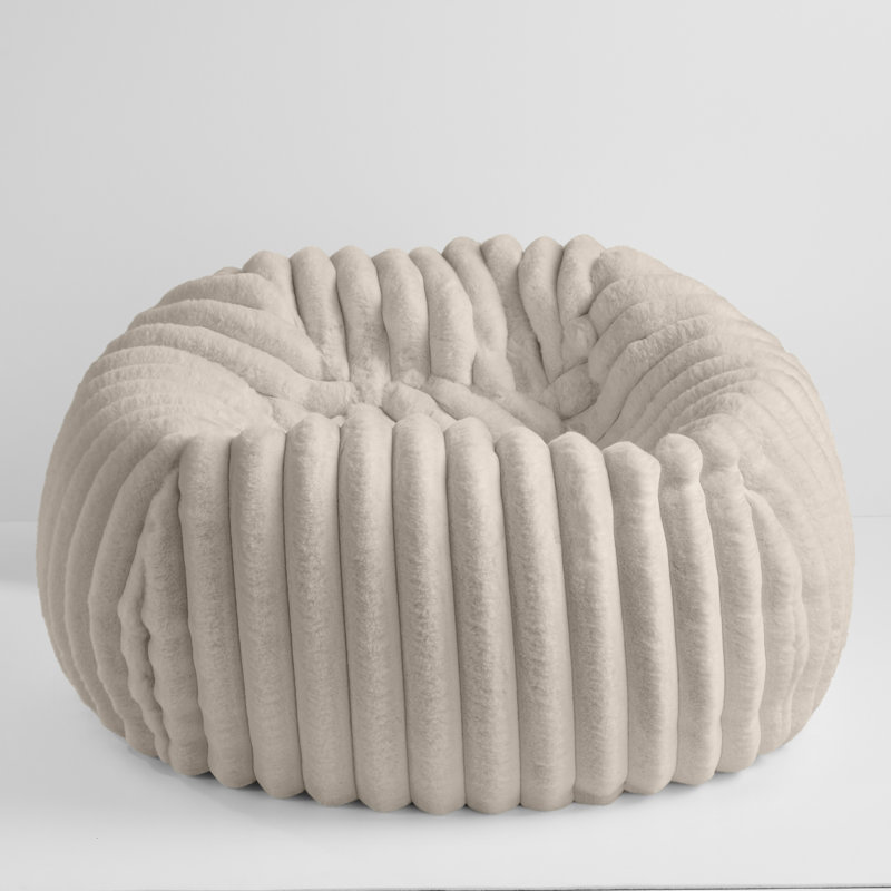 Fauteuil poire standard classique, Fausse fourrure brun clair