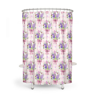 Rideau de douche simple à motif floral
