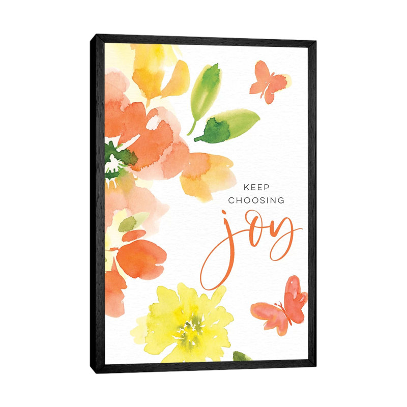 Keep Choosing Joy by Stephanie Ryan - Painting on Canvas, Black Floater Framed, 101.6cm H x 66.04cm W x 3.81cm D