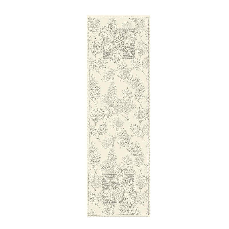 Champlain Floral Table Runner, 60" W x 14" L, Ecru