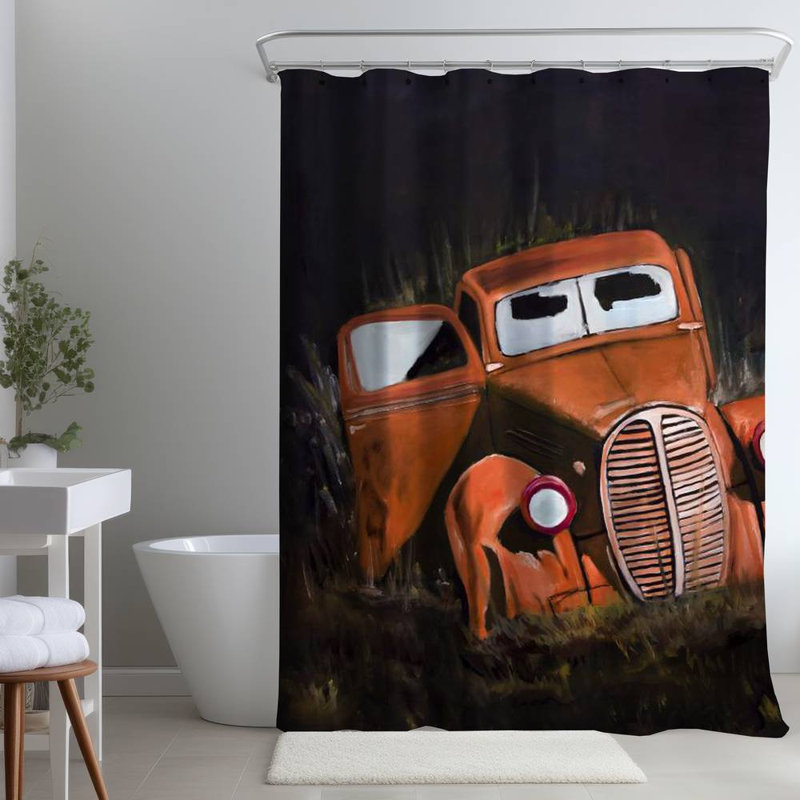 Shower Curtain TR68 – Polyester Shower Curtain, Dye Sublimation Print, 71" W × 74" L