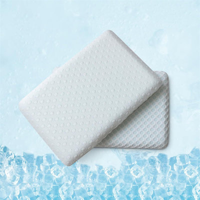 2Pc Ultra Thin Pillow Stomach Sleeping, Cooling Flat Pillows For Side Back Stomach Sleepers, Gel Infused Memory Foam Pillows - Certipur-Us - Standard