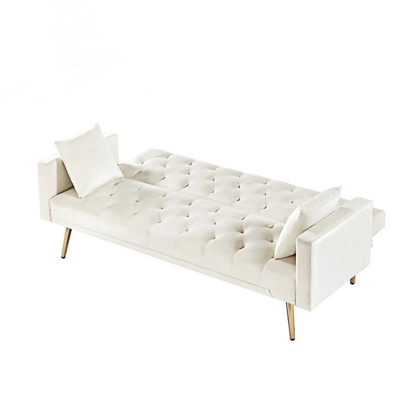 Canapé-lit convertible, futon et canapé-lit, Blanc, crème