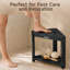 Tabouret de douche d'angle étanche en HDPS avec tablette de rangement à 2 niveaux, banc de bain antidérapant et repose-pieds de rasage avec pieds réglables, capacité de charge de 159 kg-1539565169