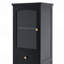 Bathroom Cabinet, 63" Tall Bathroom Storage Cabinet With Glass Doors, Free-Standing, Two Drawers, And Adjustable Shelves, MDF Board-98222728