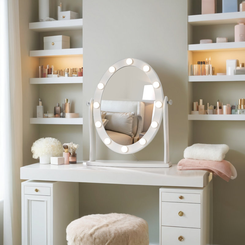 Miroir de maquillage avec lumière
