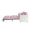 Lit convertible 3 en 1 rose, grand lit de 74,8 po, velours, 2 coussins, pieds, éponge à haute densité douce et multifonctionnelle avec solution d'économie d'espace, minutes d'installation facile-1433470213