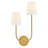 2-Light Right Hand White Linen Wall Sconce-2071528367