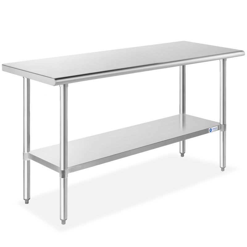 GRIDMANN 63-Inch Stainless Steel Work Table with Undershelf