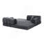 Canapé-lit convertible, canapé-lit pliant en tissu mélangé à deux tons avec structure de forme fixe, canapé-lit de salon pour chambre à coucher de salon-1502951816