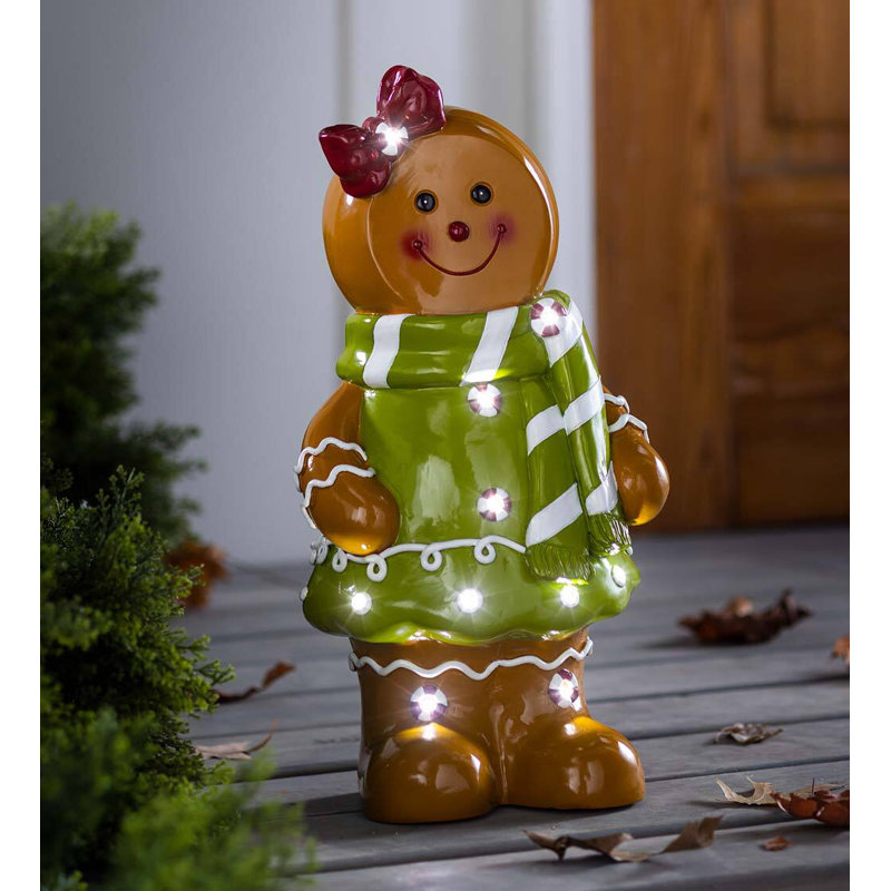 Lighted Gingerbread Girl Shorty Statue