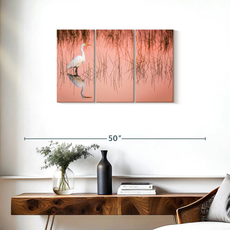 Brampt Great Egret On Marsh, 20" H x 33" W