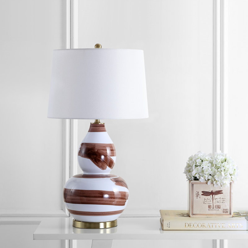 Pecora Ceramic Table Lamp, Brown / White