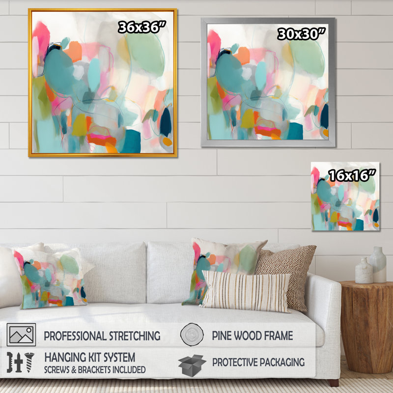 «Pink Blue Minimalims Fludity IV - Abstract Minimalisme, art mural sur toile, H 30 po x l 30 po, Noir