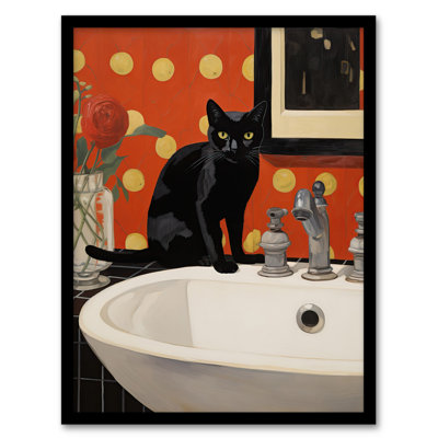 Now Wash Your Paws Cat 1 Piece Single Picture Frame Wall Art
