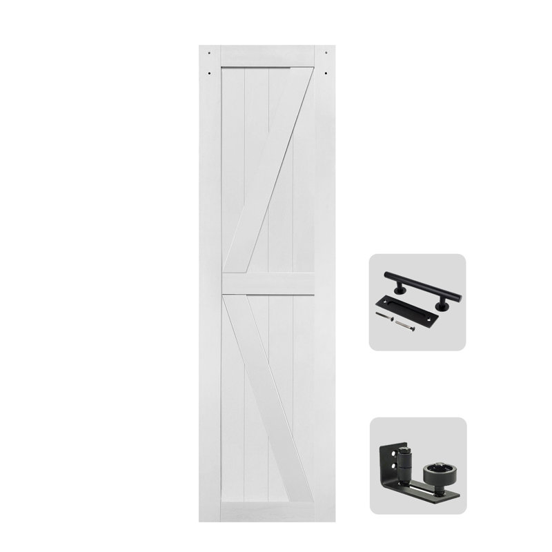 Trous pré-percés en MDF pour porte de grange Assemblage facile - Porte simple, quincaillerie non incluse, 26 po x 84 po