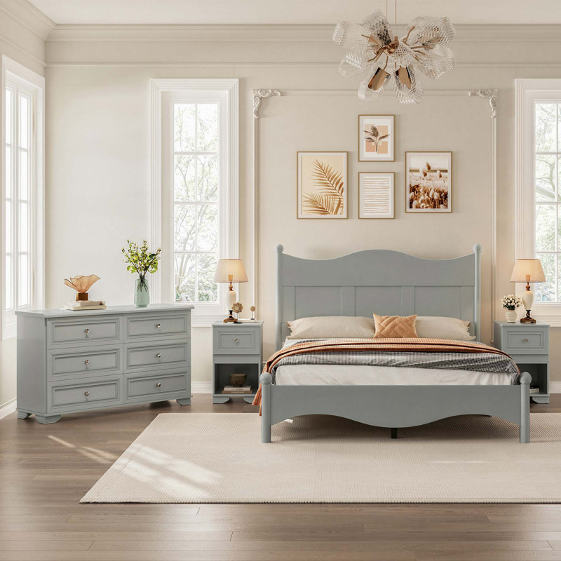 Ensemble de chambre à coucher 4 pièces, Gris