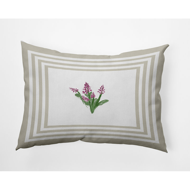 Floral Polyester Throw Pillow, 14"H x 20"W, Rectangular