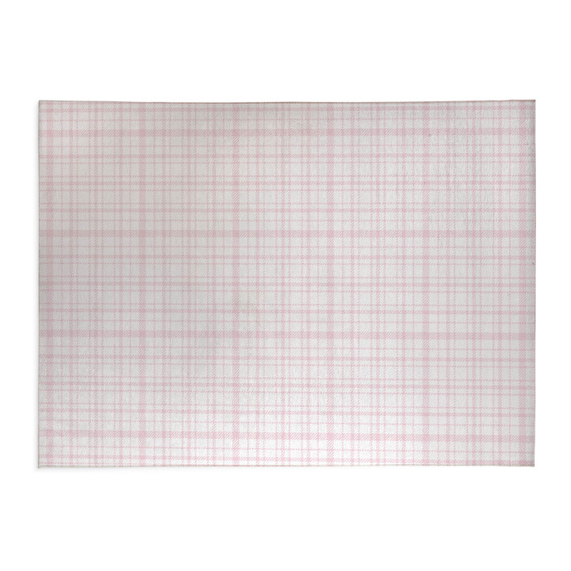 Tapis de bureau léger à carreaux Liz, L 3 pi x L 2 pi, Rose