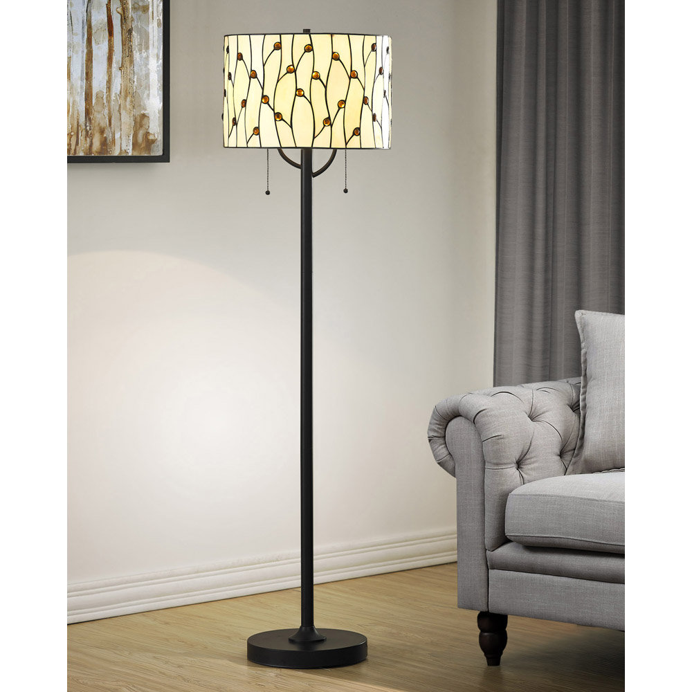 Kenyatta Tiffany 61" Floor Lamp Charlton Home® Shade 