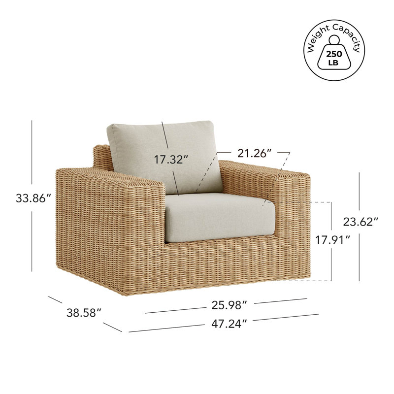 Fauteuil de jardin en osier Abela (lot de 2)