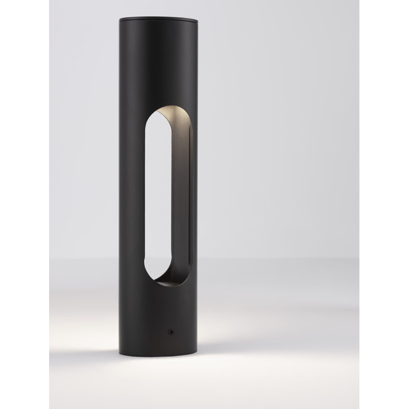 Black Integrated LED Metal Bollard Light, 36cm H x 8cm W x 8cm D
