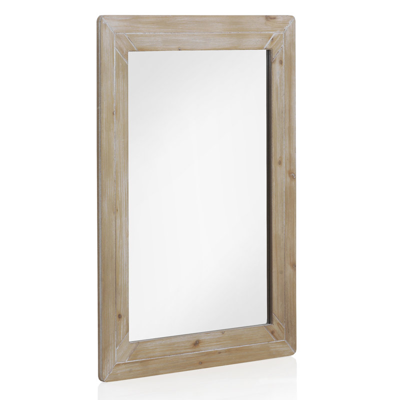Deshaun Wood Flat Wall Mirror