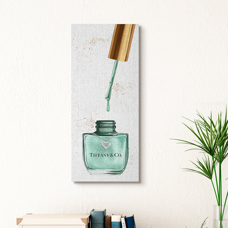 «Makook Nail Vernis Brush Cyan Gold Fashion Design», impression