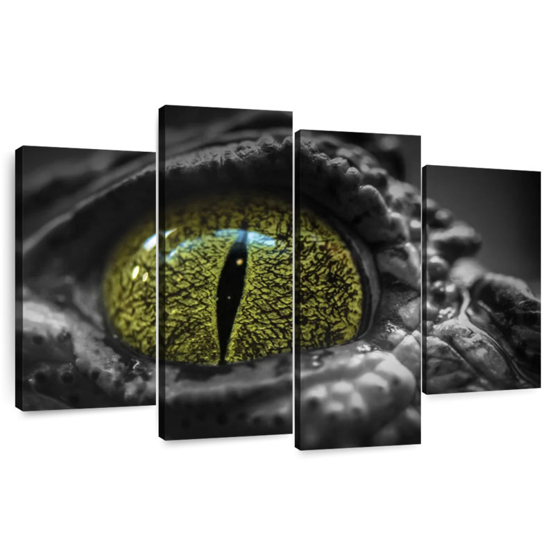 Crocodile aux yeux verts, H 27 po x l 43 po
