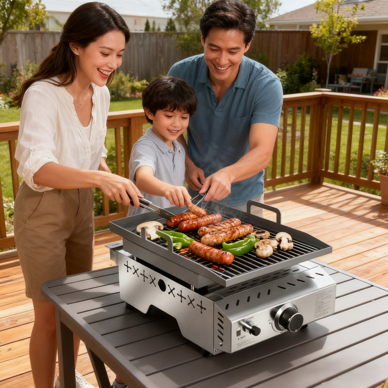 Plaque chauffante portative au propane en acier inoxydable R.W.FLAME 304 - 8 000 Btu, parfaite pour les barbecues, le camping et les véhicules récréatifs extérieurs