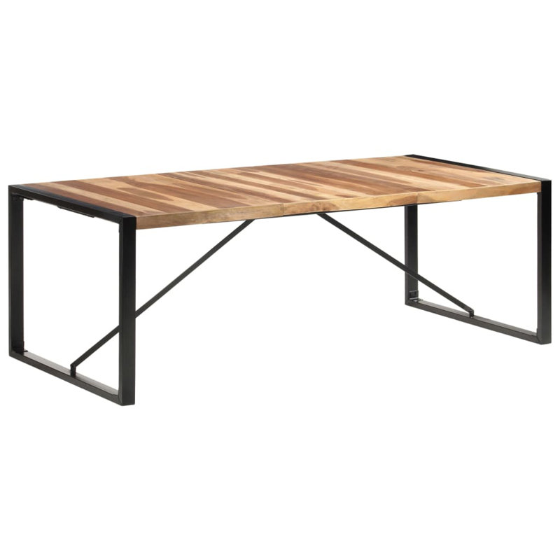 Cheyenne Dining Table Solid Wood, Light Brown, Black, H75 x L220 x W100cm