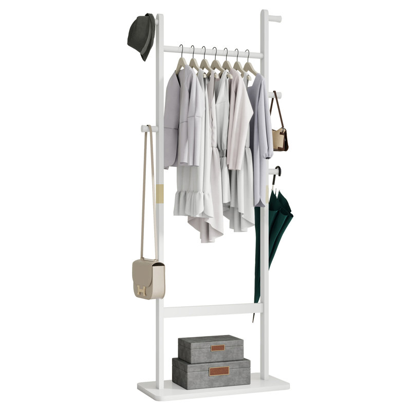 Coat Racks Solid Wood Hanger 23.6* 11*70.8In Solid Environmental Protection Easy To Assemble Beautiful Can Be Placed In The Bedroom/Entrance/Living Room (White)
