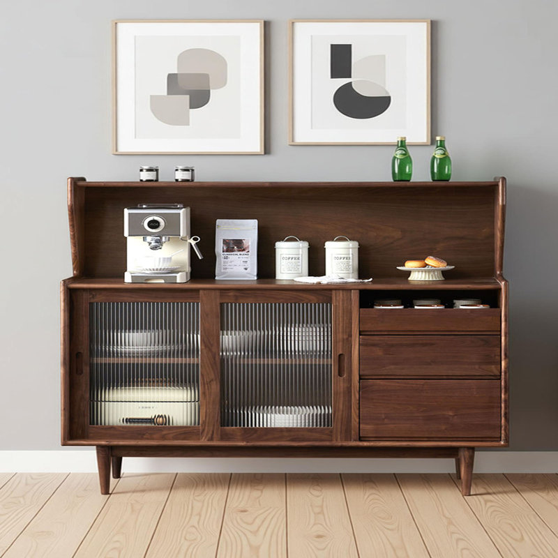 Multi-functional storage solid wood sideboard, 49.61" H x 70.86" W x 15.74" D