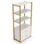 4-Tier Bookshelf Etagere Display Bookcase with 2 Drawers-1489834260