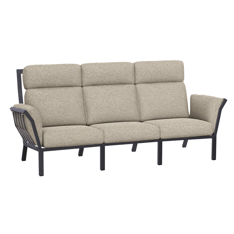 Aris Outdoor 3 - Seat Patio Sofa, Graphite, Sahara Cafe
