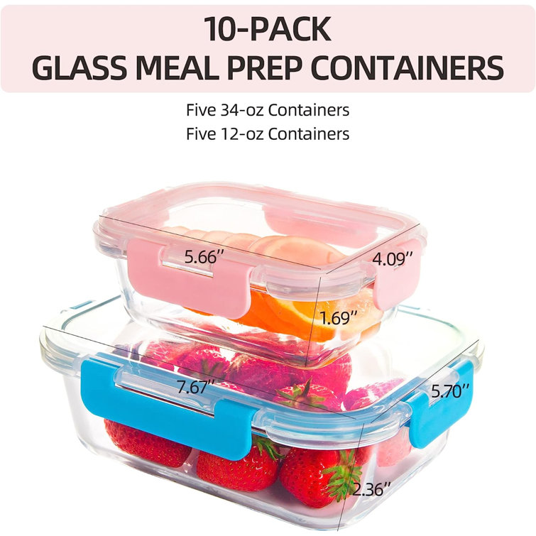 Dantina Glass Food Storage Container - Set of 10 Prep & Savour