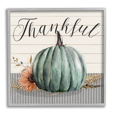 " Thankful Autumn Floral Pumpkin " by Livi Finn