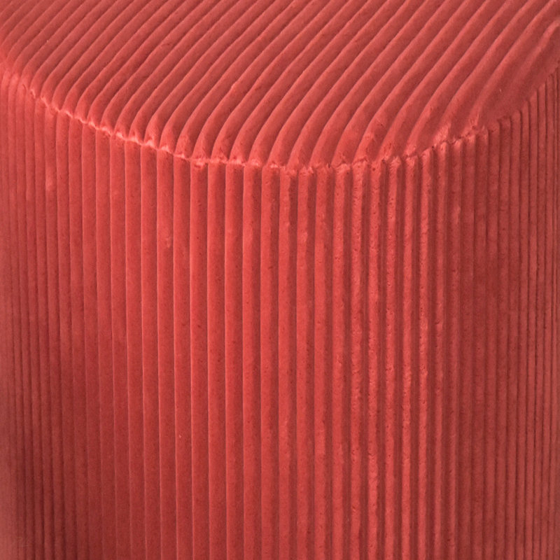 Repose-pieds plein Corduroy Upholstery, Red