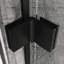 Porte de douche pivotante à panneau pivotant de 32 à 33,2 po de largeur, verre trempé de 6 mm, finition noire, installation réversible, pivot pivotant à 180 °, charnières pliantes bi, bandes d'étanchéité magnétiques pour le nettoyage à sec-118932967