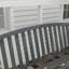 Banc d'extérieur 46 po en métal gris, pour patio, porche, pelouse - Banc de patio incurvé gris confortable, terrasse, sièges confortables,