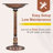 Solar Bird Bath With Fountain Pump, 28" Free-Standing Polyresin Bird Bath With Hollow-Out Edge, Fillable Stable Base, Antique Garden Bird Bath For Yard, Lawn, Patio & Outdoor Décor-1560286794
