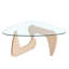 Table basse en verre de style moderne du milieu du siècle avec finition brun noyer, largeur 65,3 cm, utilisable en toute sécurité comme petite table centrale en bois, convient à divers espaces.